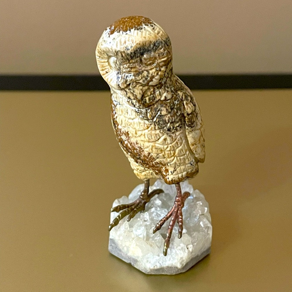 Carved stone owl